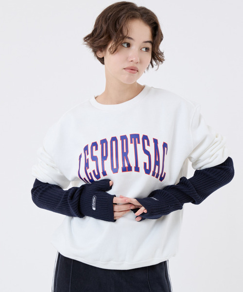 LeSportsac（レスポートサック）の「LeSportsac ニットグローブ（手袋・レディース・ホワイト/ネイビー・FREE）」の2枚目の写真