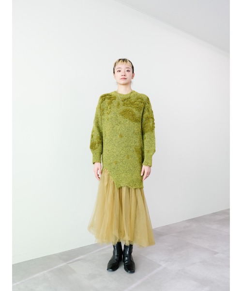 DOLLUPOOPS（ドールアップウップス）の「チュールドッキングニットワンピース（ワンピース・レディース・アイボリー/イエロー×グリーン/チャコール・FREE）」の12枚目の写真