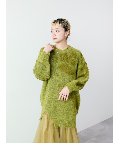 DOLLUPOOPS（ドールアップウップス）の「チュールドッキングニットワンピース（ワンピース・レディース・アイボリー/イエロー×グリーン/チャコール・FREE）」の5枚目の写真