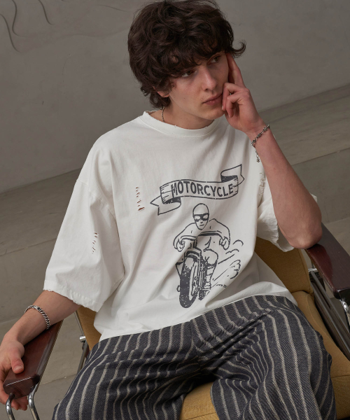 TENER(テネル)の「モーターサイクル救済T(ホワイト)(Tシャツ/カットソー・メンズ・その他・FREE)」の2枚目の写真