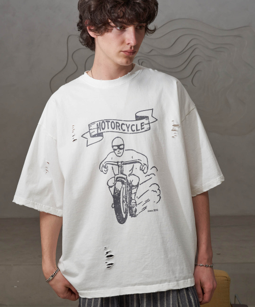 TENER(テネル)の「モーターサイクル救済T(ホワイト)(Tシャツ/カットソー・メンズ・その他・FREE)」の3枚目の写真
