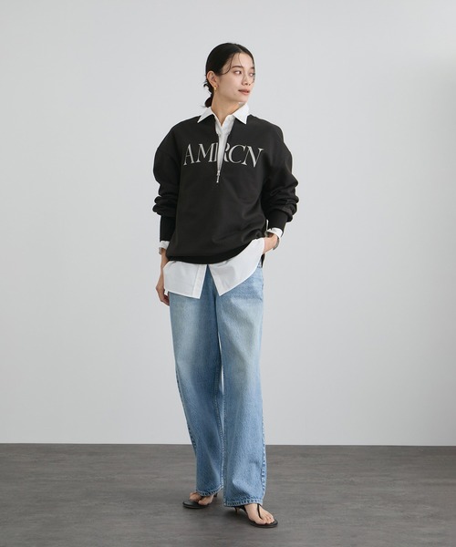 SALON adam et rope'(サロン アダム エ ロペ)の「オーバーダイコットンサテンシャツ(シャツ/ブラウス・レディース・サックスブルー/ホワイト・FREE)」の4枚目の写真