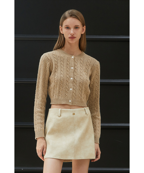 ANOETIC(アノエティック)の「ANC GOLD CABLE CARDIGAN_BEIGE(カーディガン/ボレロ・レディース・ベージュ・FREE)」の1枚目の写真