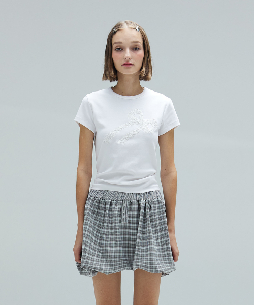 DEARSTALKER(ディアストーカー)の「MIA LACE APPLIQUE T - WHITE(Tシャツ/カットソー・レディース・その他・FREE)」の2枚目の写真