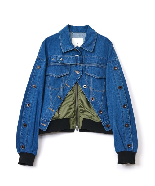 AULA AILA(アウラアイラ)の「【AVIREX】ナイロン×デニムブルゾン(ブルゾン・レディース・ライトブルー/ブルー・0)」の4枚目の写真