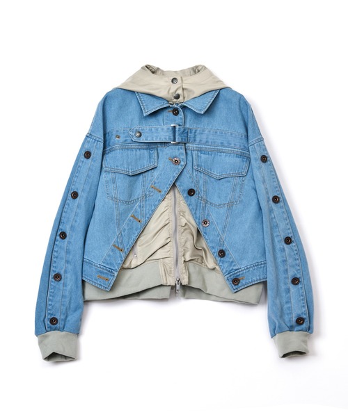 AULA AILA(アウラアイラ)の「【AVIREX】ナイロン×デニムブルゾン(ブルゾン・レディース・ライトブルー/ブルー・0)」の22枚目の写真
