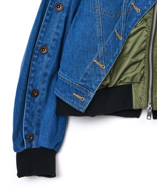 AULA AILA(アウラアイラ)の「【AVIREX】ナイロン×デニムブルゾン(ブルゾン・レディース・ライトブルー/ブルー・0)」の8枚目の写真