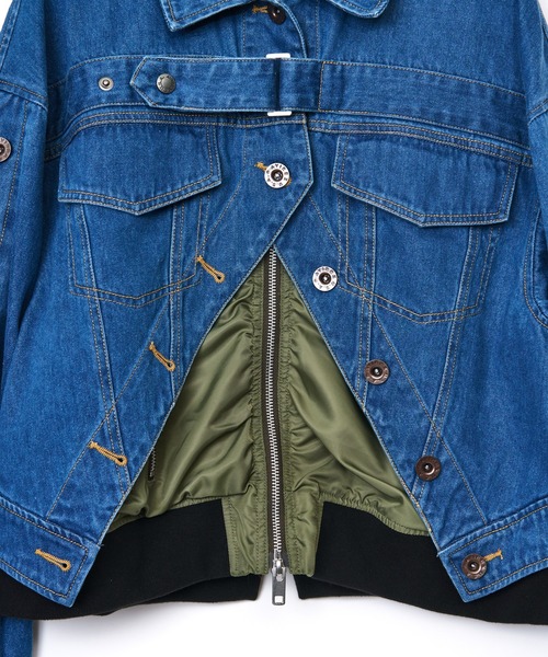 AULA AILA(アウラアイラ)の「【AVIREX】ナイロン×デニムブルゾン(ブルゾン・レディース・ライトブルー/ブルー・0)」の9枚目の写真