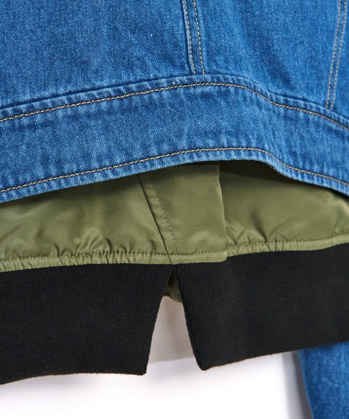 AULA AILA(アウラアイラ)の「【AVIREX】ナイロン×デニムブルゾン(ブルゾン・レディース・ライトブルー/ブルー・0)」の12枚目の写真