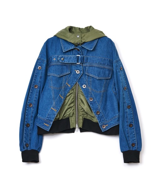 AULA AILA(アウラアイラ)の「【AVIREX】ナイロン×デニムブルゾン(ブルゾン・レディース・ライトブルー/ブルー・0)」の3枚目の写真