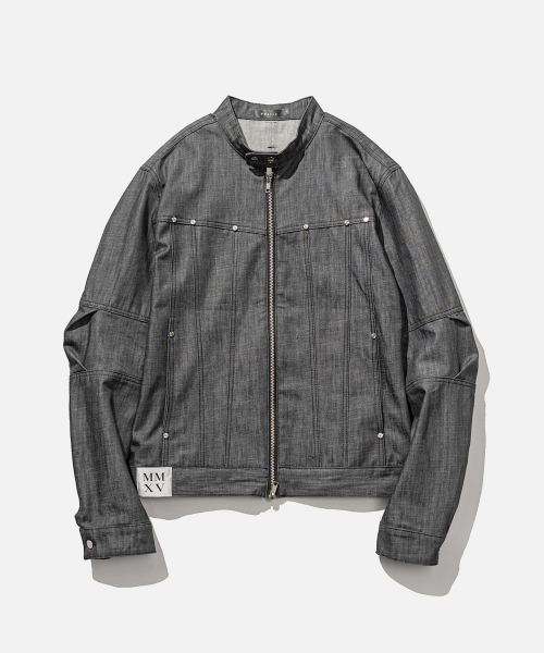 VASTIC(バスティック)の「バイカーデニムジャケット_チャコール(デニムジャケット・メンズ・その他・MEDIUM/LARGE)」の1枚目の写真