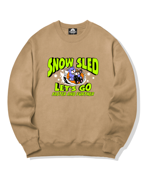 TRIPSHION(トリップション)の「SNOW SLED BEAR グラフィッククルーネック - ベージュ(スウェット・メンズ・その他・MEDIUM/LARGE/X-LARGE)」の1枚目の写真