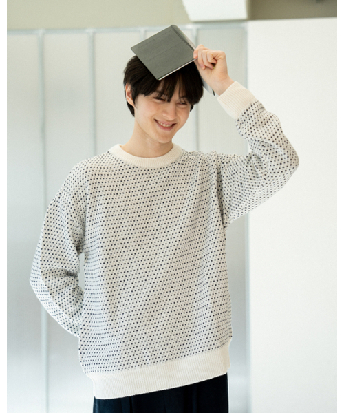 ASTLAY(アストレイ)の「loveless Round Neck knit (cream/navy/gray)(ニット/セーター・メンズ・その他・2/3)」の6枚目の写真