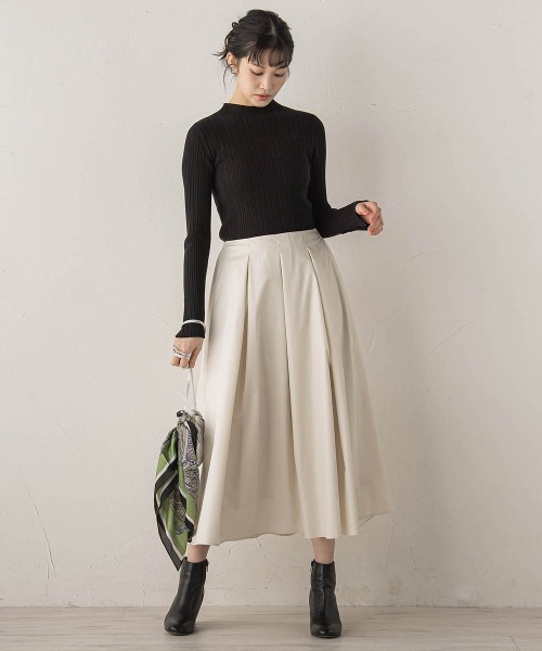 Droite lautreamont（ドロワットロートレアモン）の「タフタタックスカート≪洗濯機で洗える≫（スカート・レディース・ブラック/オフホワイト・M）」の7枚目の写真