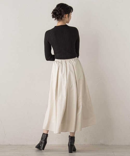 Droite lautreamont（ドロワットロートレアモン）の「タフタタックスカート≪洗濯機で洗える≫（スカート・レディース・ブラック/オフホワイト・M）」の10枚目の写真