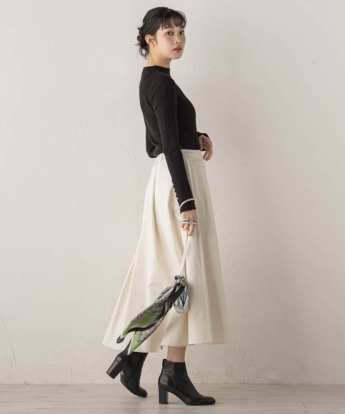 Droite lautreamont（ドロワットロートレアモン）の「タフタタックスカート≪洗濯機で洗える≫（スカート・レディース・ブラック/オフホワイト・M）」の9枚目の写真