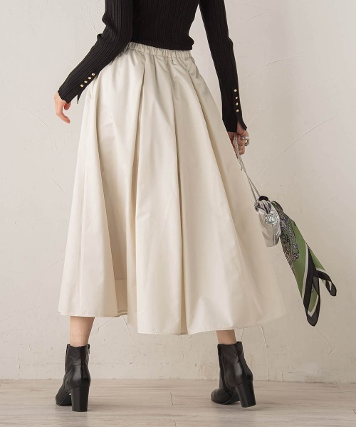 Droite lautreamont（ドロワットロートレアモン）の「タフタタックスカート≪洗濯機で洗える≫（スカート・レディース・ブラック/オフホワイト・M）」の6枚目の写真