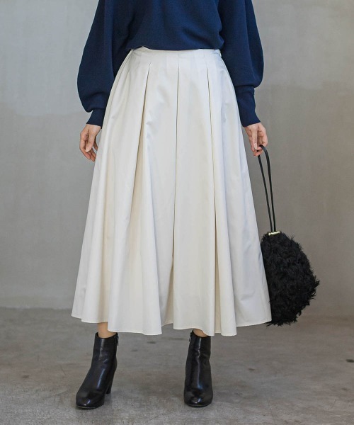 Droite lautreamont（ドロワットロートレアモン）の「タフタタックスカート≪洗濯機で洗える≫（スカート・レディース・ブラック/オフホワイト・M）」の22枚目の写真