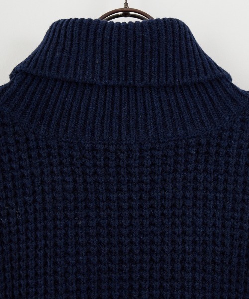 セール】[mizuiro ind/ミズイロインド] ワッフルニット ハイネック