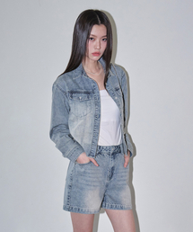 DECET WOMEN（デケット ウーマン）の「クロップドデニムシャツ DCWSH001LBlueA（シャツ/ブラウス）」