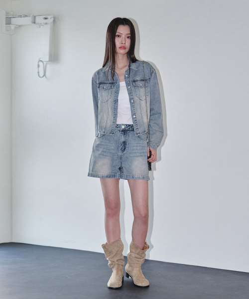 DECET WOMEN（デケット ウーマン）の「クロップドデニムシャツ DCWSH001LBlueA（シャツ/ブラウス・レディース・その他・SMALL/MEDIUM）」の2枚目の写真