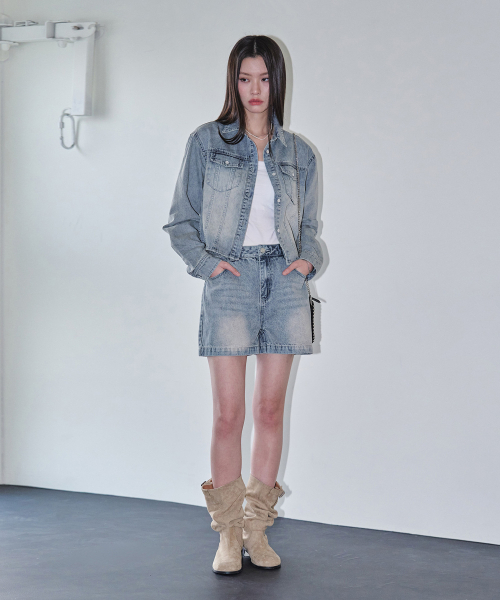 DECET WOMEN（デケット ウーマン）の「クロップドデニムシャツ DCWSH001LBlueA（シャツ/ブラウス・レディース・その他・SMALL/MEDIUM）」の4枚目の写真
