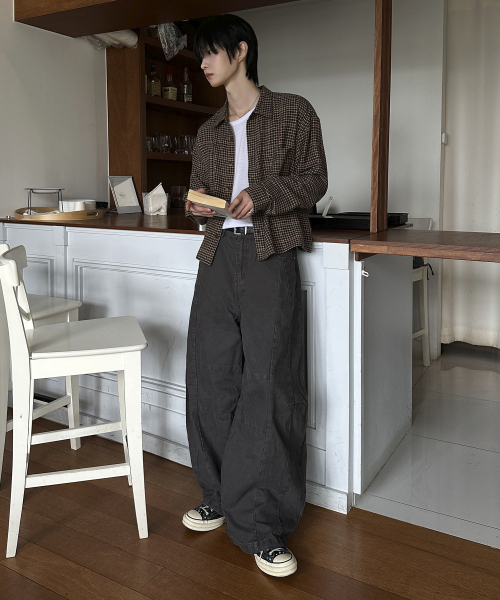 LXT（エルエックスティー）の「コットンハウンドチェッククロップシャツ[ブラウン]（シャツ/ブラウス・メンズ・その他・1/2/3）」の6枚目の写真