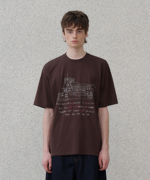 NOUN(ノウン)の「mood t-shirts (brown)(Tシャツ/カットソー・メンズ・その他・1/2)」の1枚目の写真