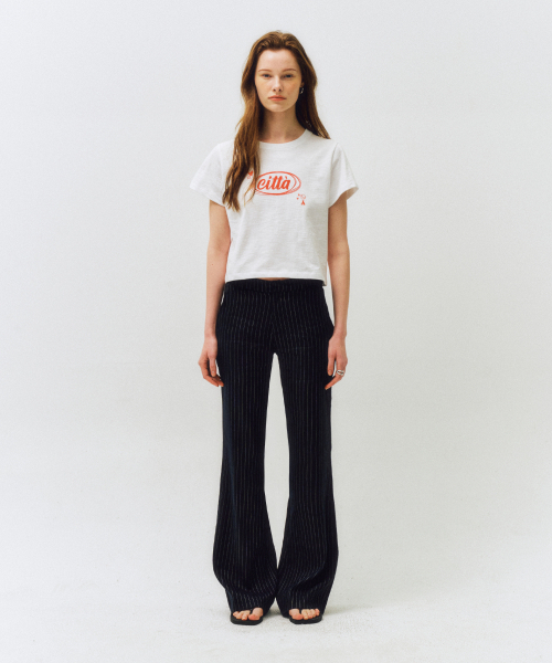 CITTA(シータ)の「リネンピンストライプブーツカットパンツ_CTB550(ネイビー)(スラックス・レディース・ネイビー・SMALL/MEDIUM/LARGE)」の5枚目の写真