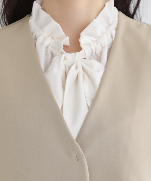 THE SHOP TK （ザ ショップ ティーケー ）の「【通勤・セレモニー】ダブルクロス ペプラムジレ/セットアップ可（ベスト・レディース・ブラック/ベージュ/ネイビー・12/13）」の22枚目の写真