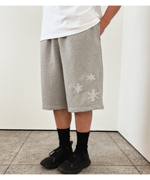 スター刺繍ハーフパンツ(メランジグレー)