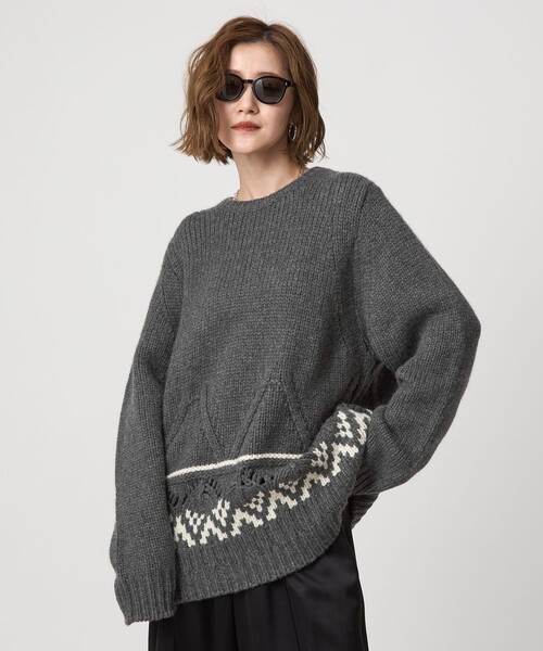 conteノルディック クルーネックニット conte＞ノルディック クルーネックニット（ニット/セーター）｜conte
