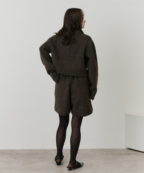 Olu.（オルドット）の「クロップドニットカーディガン[セットアップ可能]（ニット/セーター・レディース・ブラウン/チャコールグレー・FREE）」の9枚目の写真