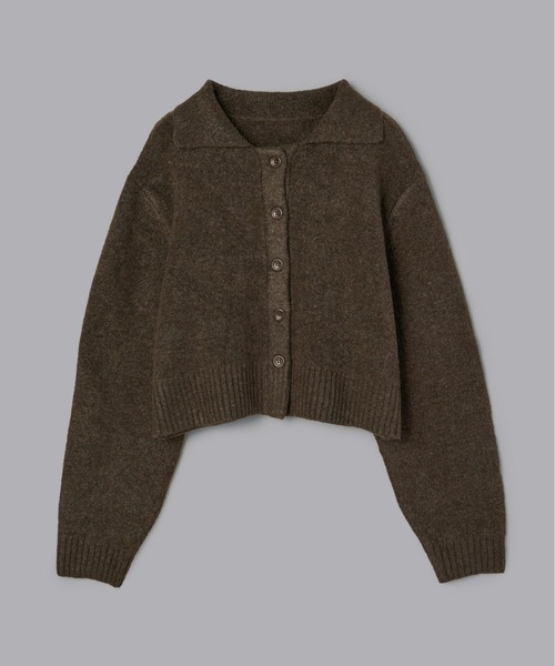 Olu.（オルドット）の「クロップドニットカーディガン[セットアップ可能]（ニット/セーター・レディース・ブラウン/チャコールグレー・FREE）」の10枚目の写真