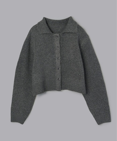 Olu.（オルドット）の「クロップドニットカーディガン[セットアップ可能]（ニット/セーター・レディース・ブラウン/チャコールグレー・FREE）」の16枚目の写真