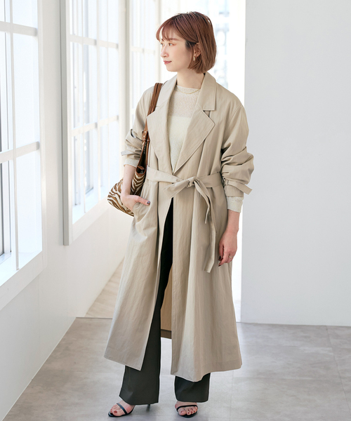 Spick & Span（スピックアンドスパン）の「《追加》エアリーギャバジンコート（その他アウター・レディース・ベージュ/キャメル・38/36）」の4枚目の写真