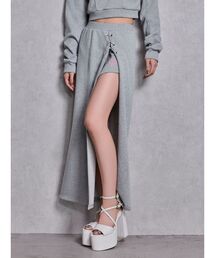 GYDA | sacred edge crossレースアップロングスリットスウェットスカート(スカート)