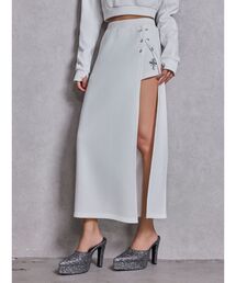 GYDA | sacred edge crossレースアップロングスリットスウェットスカート(スカート)