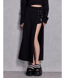 GYDA | sacred edge crossレースアップロングスリットスウェットスカート(スカート)