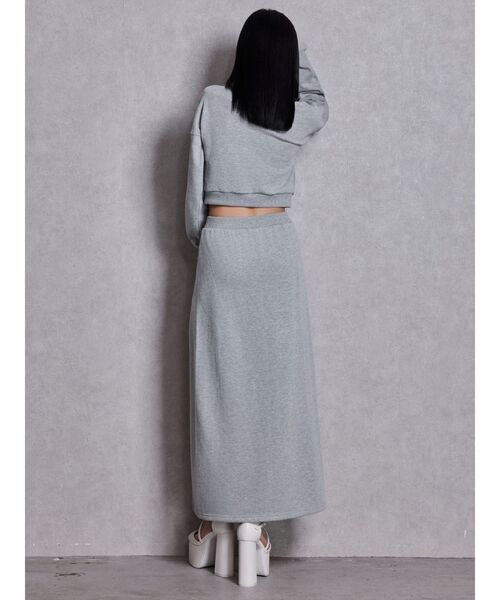 GYDA（ジェイダ）の「sacred edge crossレースアップロングスリットスウェットスカート（スカート・レディース・ブラック/グレー/オフホワイト・FREE）」の8枚目の写真