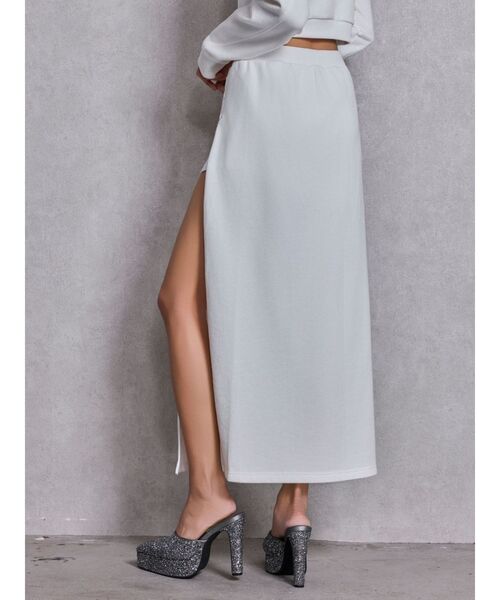 GYDA（ジェイダ）の「sacred edge crossレースアップロングスリットスウェットスカート（スカート・レディース・ブラック/グレー/オフホワイト・FREE）」の17枚目の写真