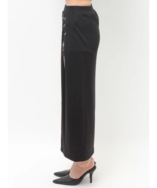 GYDA（ジェイダ）の「sacred edge crossレースアップロングスリットスウェットスカート（スカート・レディース・ブラック/グレー/オフホワイト・FREE）」の19枚目の写真