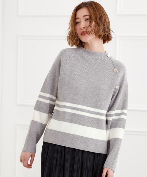 セール】ラグランスリーブ肩釦ニット（ニット/セーター）｜grove