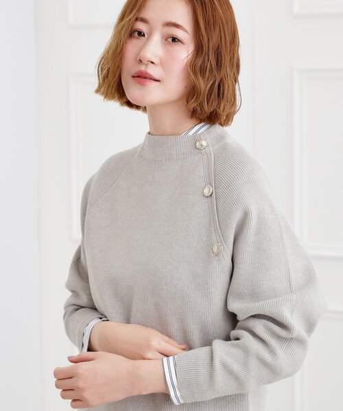 セール】ラグランスリーブ肩釦ニット（ニット/セーター）｜grove