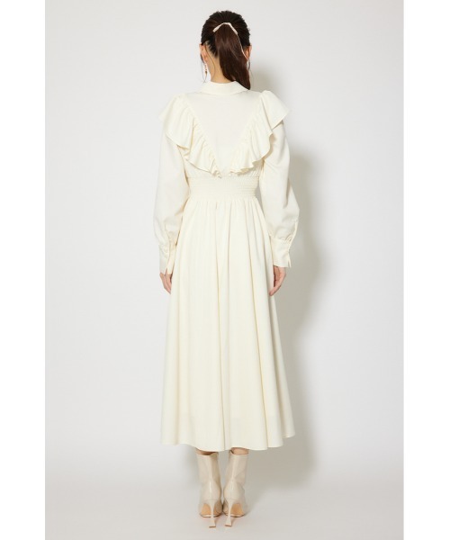 rienda(リエンダ)の「フロントジップフリルシャツワンピース 冬服 春服(シャツワンピース・レディース・ライトブルー/ホワイト/ブラック・MEDIUM/SMALL)」の13枚目の写真