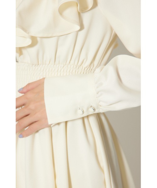 rienda(リエンダ)の「フロントジップフリルシャツワンピース 冬服 春服(シャツワンピース・レディース・ライトブルー/ホワイト/ブラック・MEDIUM/SMALL)」の15枚目の写真