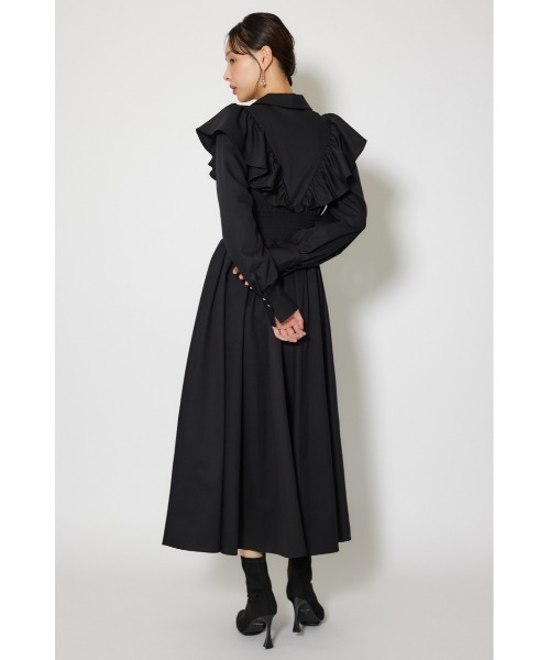 rienda(リエンダ)の「フロントジップフリルシャツワンピース 冬服 春服(シャツワンピース・レディース・ライトブルー/ホワイト/ブラック・MEDIUM/SMALL)」の20枚目の写真