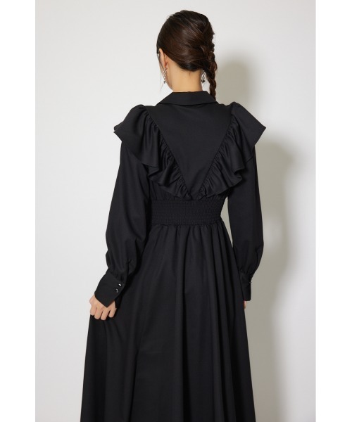 rienda(リエンダ)の「フロントジップフリルシャツワンピース 冬服 春服(シャツワンピース・レディース・ライトブルー/ホワイト/ブラック・MEDIUM/SMALL)」の22枚目の写真