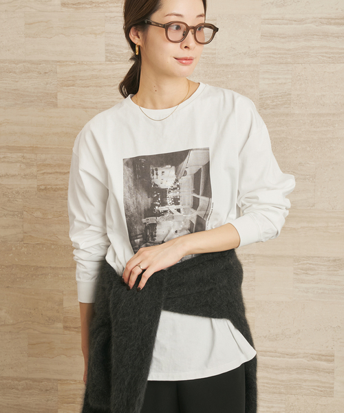 plage（プラージュ）の「journey graphic long Tシャツ（Tシャツ/カットソー・レディース・ホワイト・FREE）」の3枚目の写真
