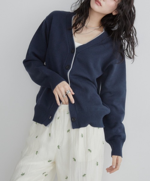 Aunt Marie's(アントマリーズ)の「レイヤードライクVネックカーディガン(カーディガン/ボレロ・レディース・ネイビー/アイボリー/パープル・FREE)」の21枚目の写真